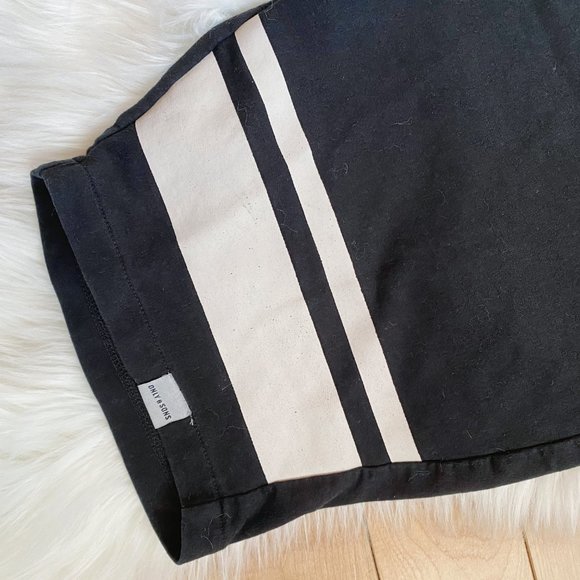 ONLY & SONS black white stripe sweat lounge shorts - Picture 4 of 4